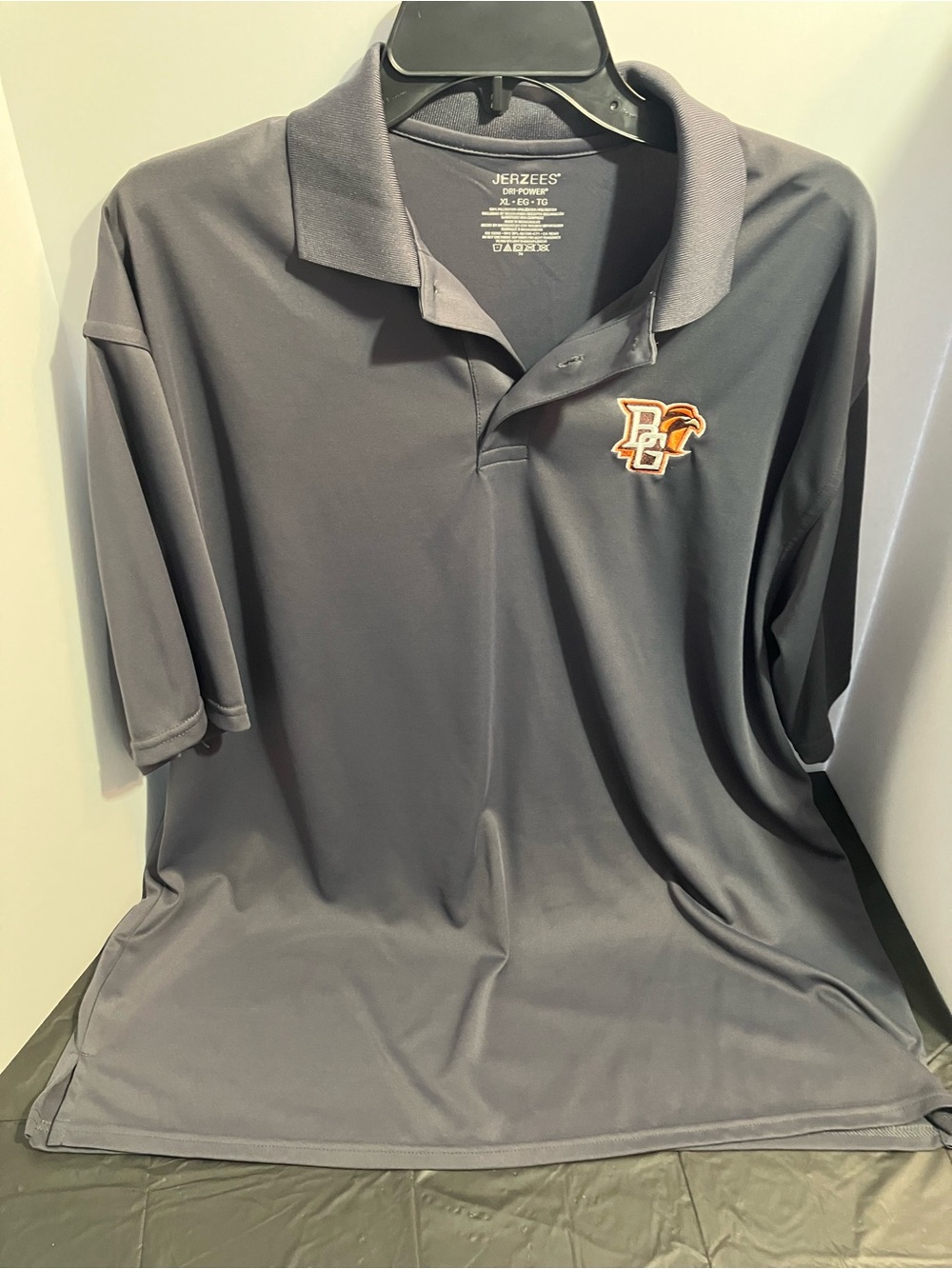 Jerzees Men’s Gray Polo with BG Patch Logo